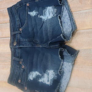 Twice‎ Distressed Jean Shorts